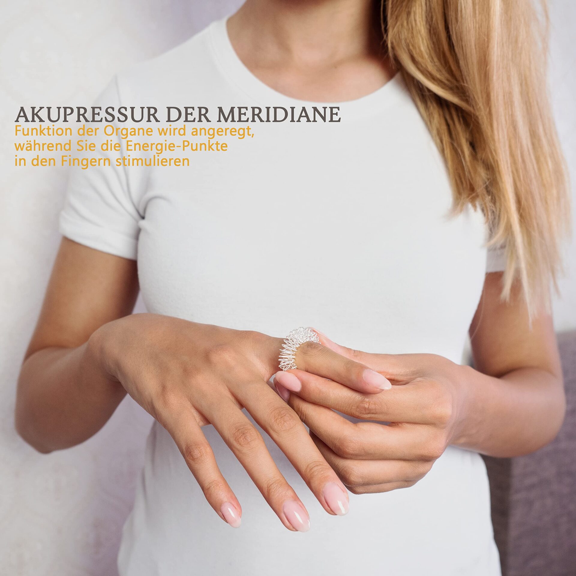 Pierścienie Akupresyjne na Palce - Zestaw 12 Sztuk w Srebrze | Pierścień Masujący Anti-Stress | 210 Punktów Nacisku | Darmowy E-Book | Akupresura dla Relaksu Palców i Dłoni - obrazek 3