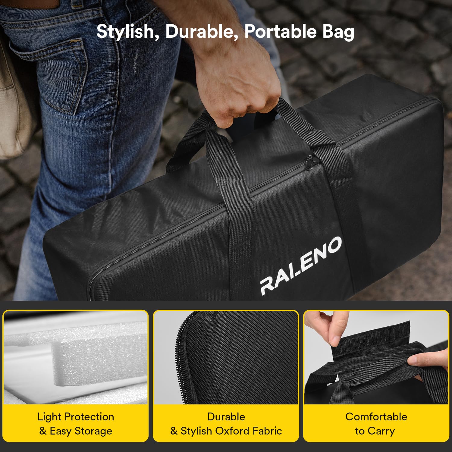 RALENO Zestaw Oświetlenia Wideo, Lampa Wideo LED ze Stojakiem 180 cm, - obrazek 2