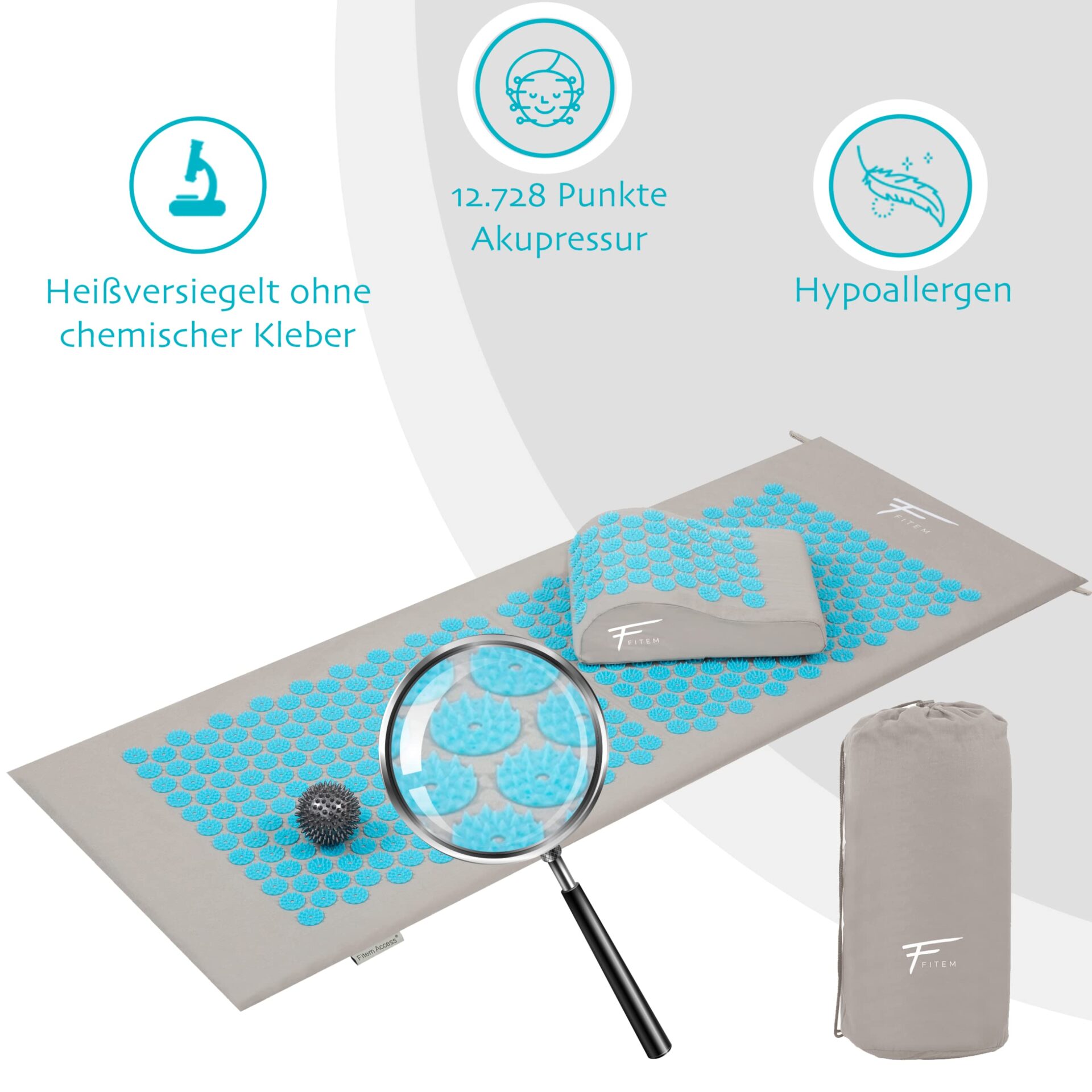 Zestaw akupresury XL Fitem - Mata do akupresury - Poduszka - Piłka do - obrazek 5