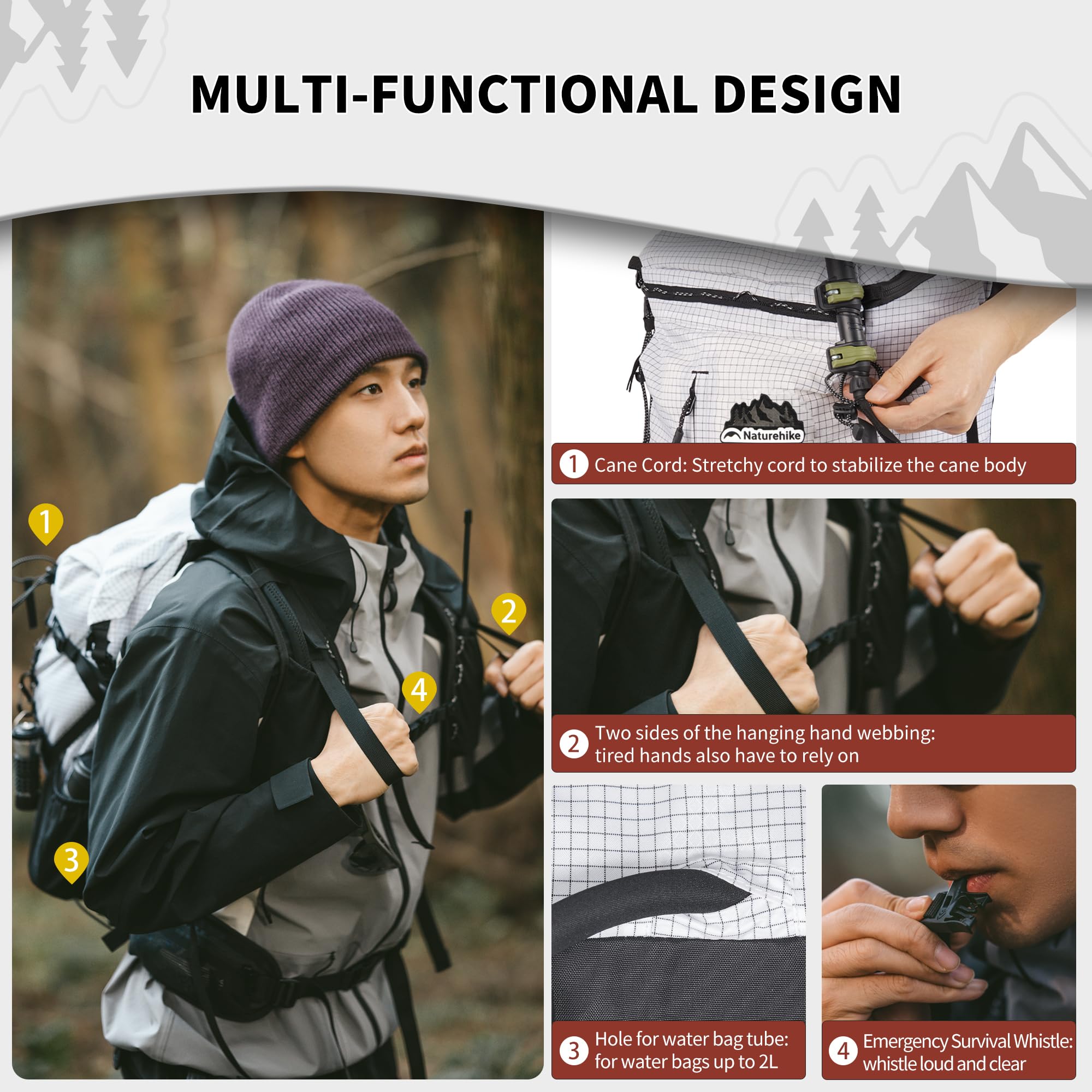 Plecak turystyczny Naturehike 25 l/35 l z regulowanym paskiem na klatkę piersiową - obrazek 5