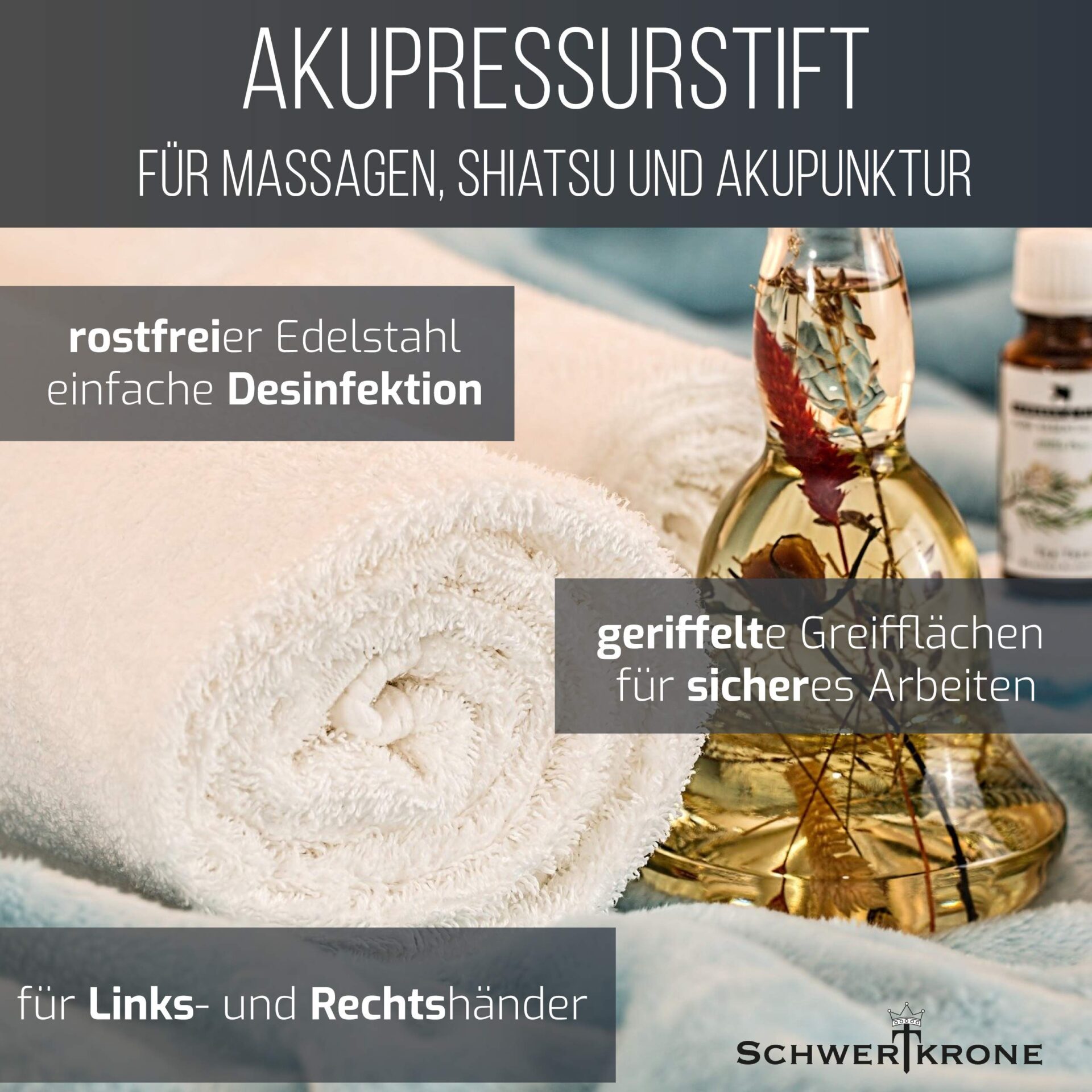 Schwertkrone® sztyft do akupresury ze stali szlachetnej 13 cm, średnic - obrazek 4