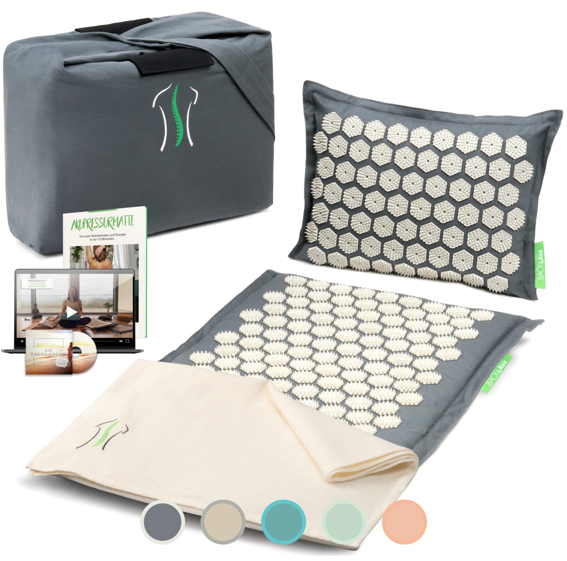 BACKLAxx Zestaw Akupresura Mata do Akupresury do Relaksacyjna dla Plec