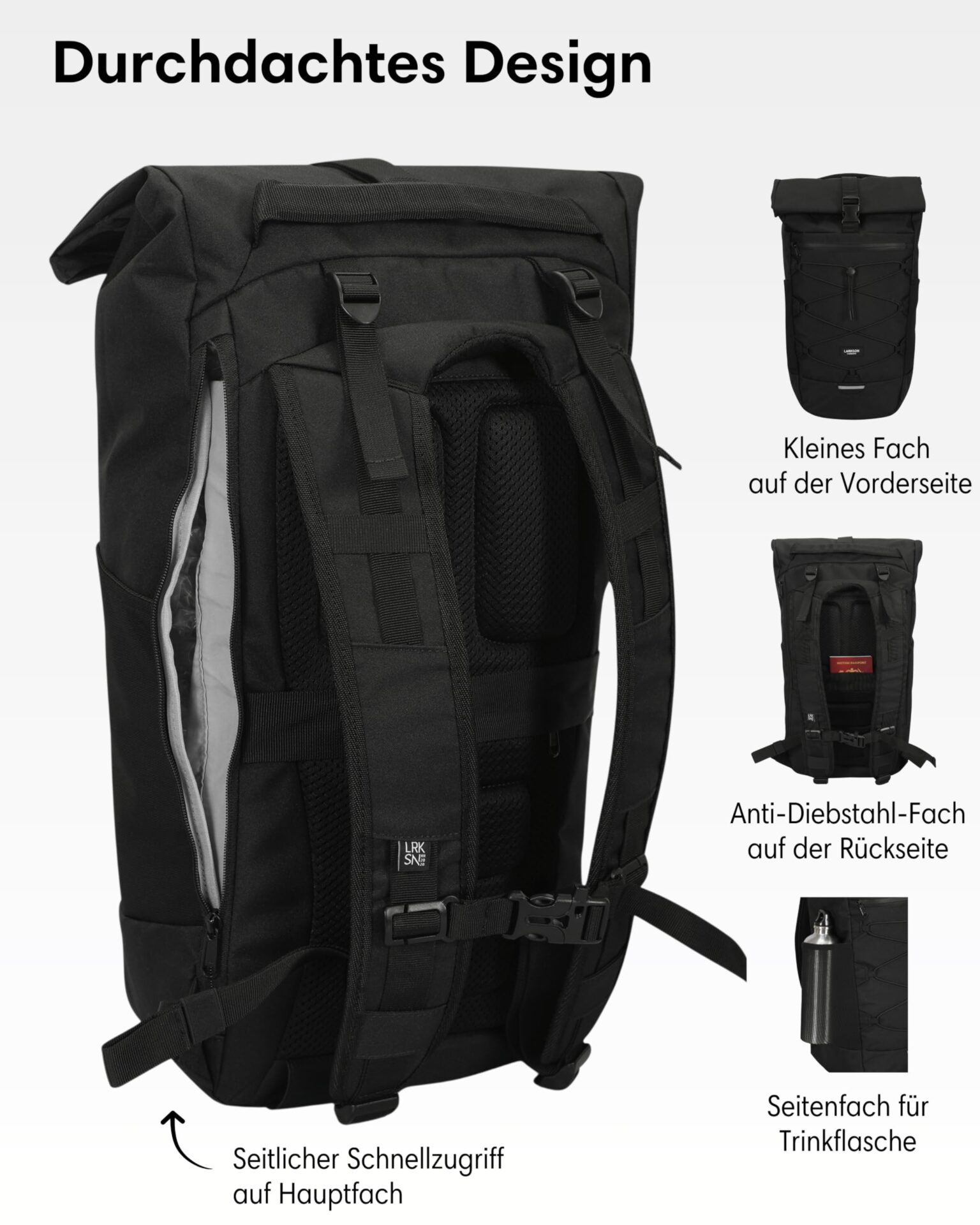 Plecak turystyczny Arvid 20l - dla kobiet i mężczyzn, trekkingowy z paskiem biodrowym, wodoodporny zamek - obrazek 4