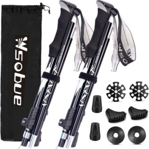 Kije trekkingowe składane ultralekkie dla mężczyzn i kobiet - aluminiowe kije z uchwytem EVA