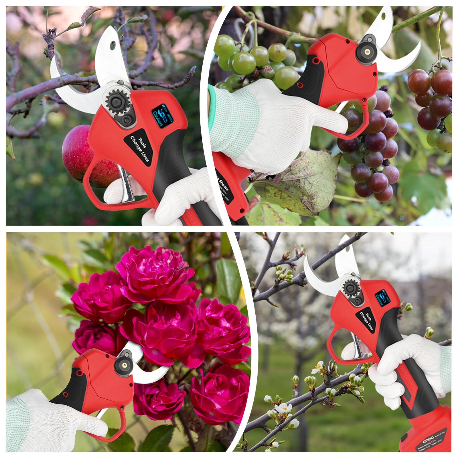 Profesjonalne elektryczne nożyce ogrodowe 168V bezprzewodowe akumulatorowe - cięcie do 40mm - obrazek 3