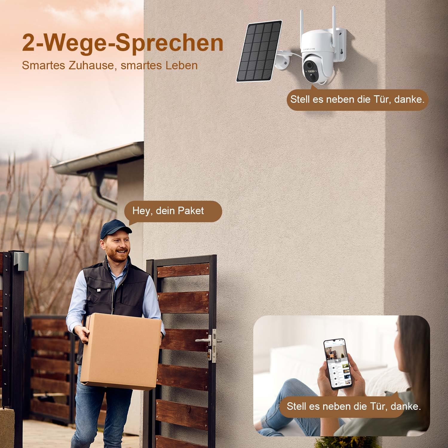 Kamery do domowego bezpieczeństwa na zewnątrz, bezprzewodowa kamera ze - obrazek 4