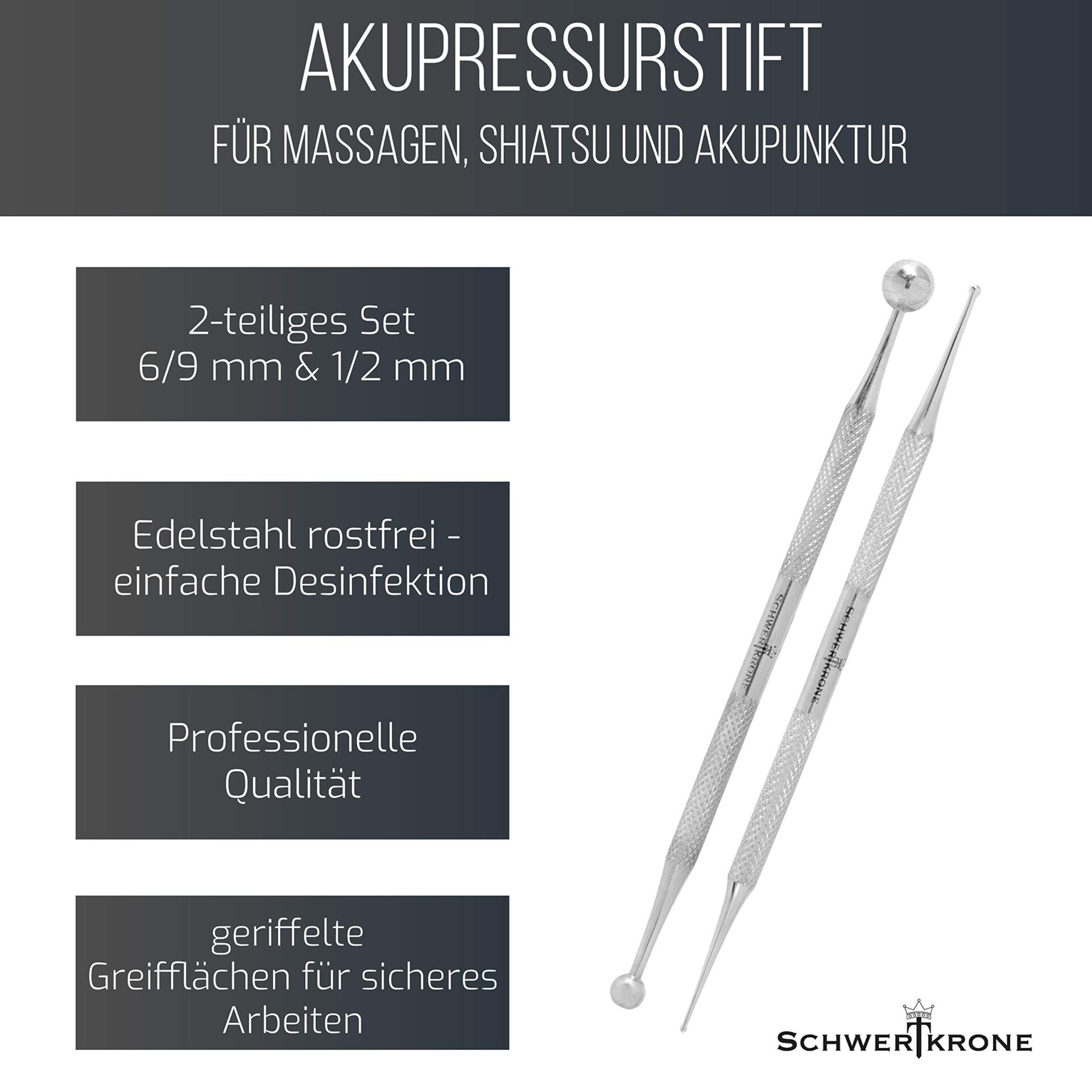 Schwertkrone® sztyft do akupresury ze stali szlachetnej 13 cm, średnic - obrazek 6