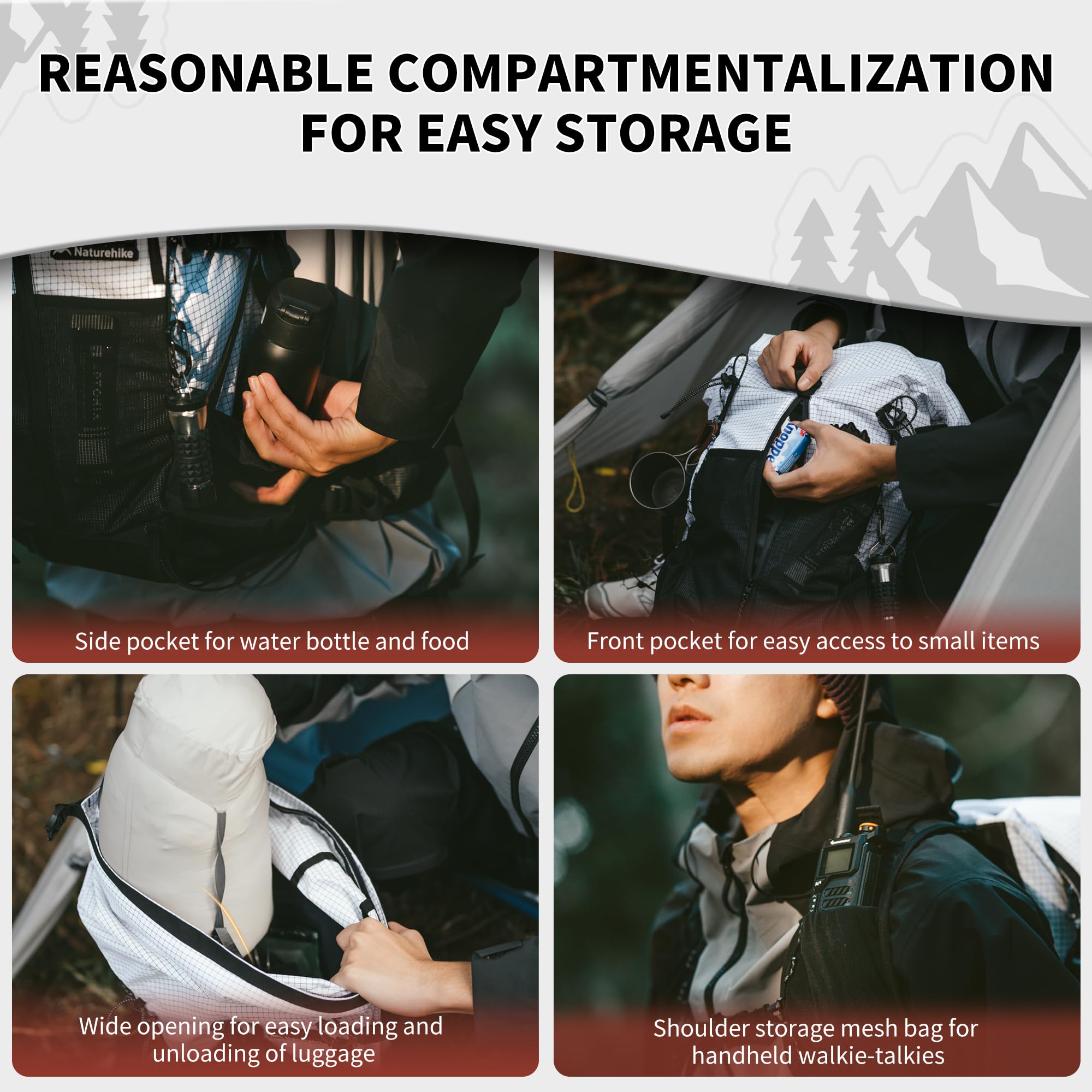 Plecak turystyczny Naturehike 25 l/35 l z regulowanym paskiem na klatkę piersiową - obrazek 4