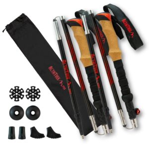 Składane kijki trekkingowe ALTAITREK PRO z włókna węglowego - ultralekkie do turystyki pieszej i camping górski