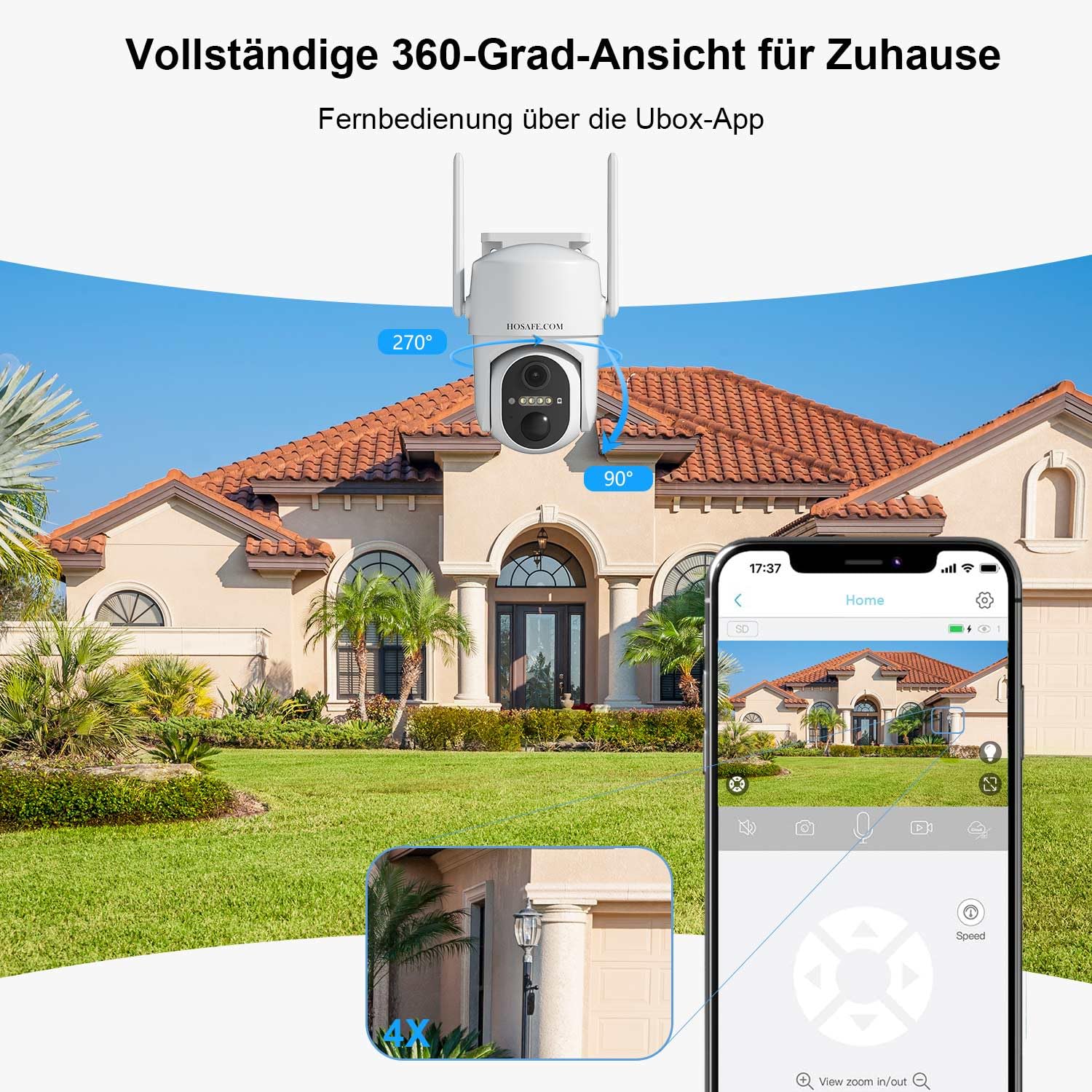 Kamery do domowego bezpieczeństwa na zewnątrz, bezprzewodowa kamera ze - obrazek 7