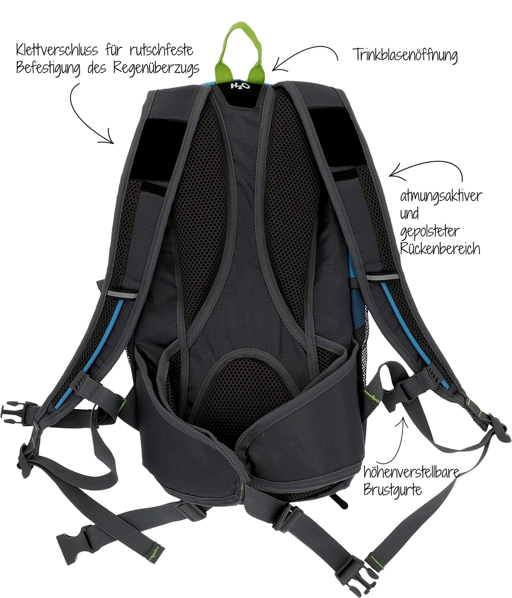 Fischer Plecak z siatką na kask niebieski/szary Uniseks Rucksack - 1 sztuka - obrazek 6