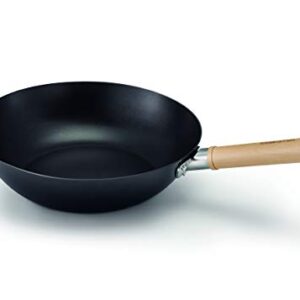 Wok 11-calowy stalowy czarny 28 cm - idealny do kuchni - 13870284