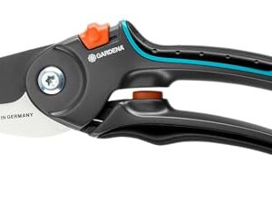 Gardena sekator ogrodowy B/M: delikatny dla roślin sekator dwuostrzowy do cięcia pędów i gałęzi o maks. śred. 24 mm sprężyna zintegrowana z rękojeścią górne ostrze z powłoką antyadhezyjną (8904-20)