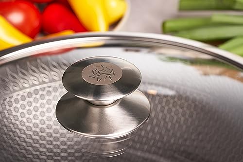 Reishunger Wok ze stali nierdzewnej | Średnica 32 cm | Ze szklaną pokr - obrazek 2