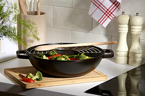 Wok STAUB 30 cm Gusseisen Indukcyjny czarny - najlepsza jakość - obrazek 2