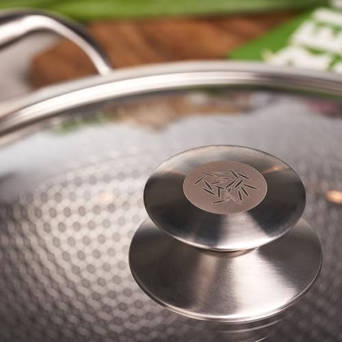 Reishunger Wok ze stali nierdzewnej | Średnica 32 cm | Ze szklaną pokr - obrazek 3