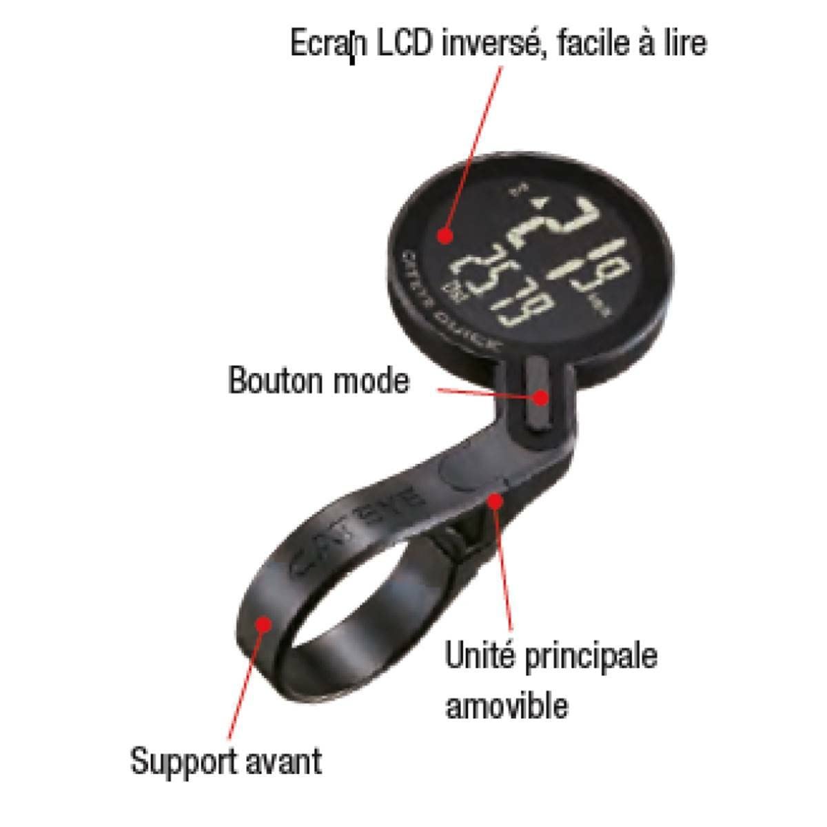 Cat Eye Uniseks Quick CTRS100W Komputer Rowerowy, Czarny (Czarny) - obrazek 2