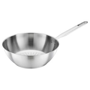 Patelnia woka Fiskars Ø 28 cm, stal nierdzewna, niepowlekana, 45 L, recykling, srebrna