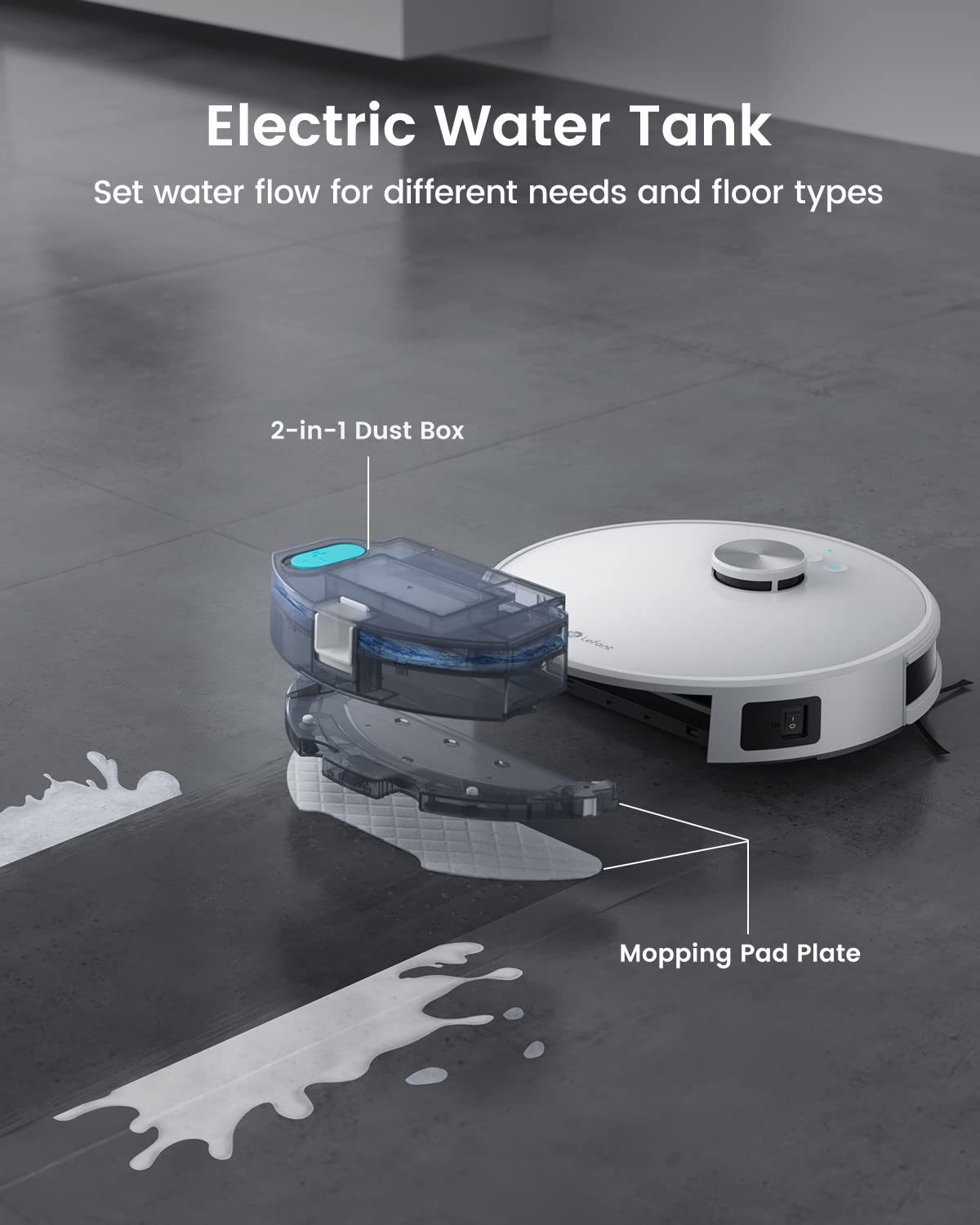 Lefant Robot odkurzający 4000Pa 2 w 1, nawigacja LiDAR, mapowanie wiel - obrazek 7