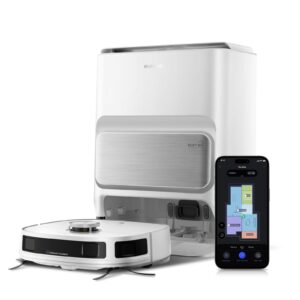 Robot odkurzający Eureka J12 Ultra z automatyczną stacją opróżniania - 5000 Pa, mop obrotowy, LiDAR, unikanie przeszkód 3D AI