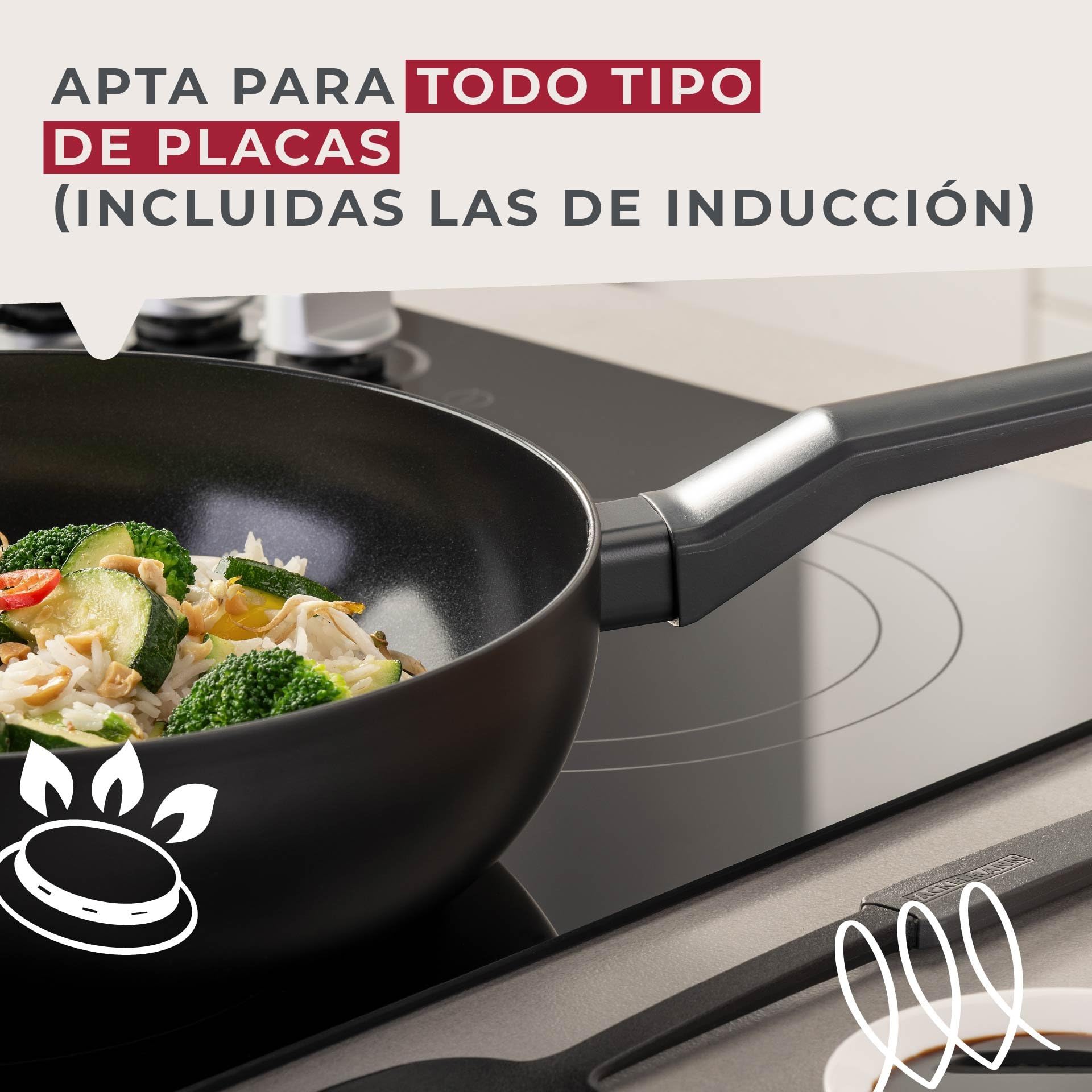 Fackelmann Statement patelnia wok 28 cm - ceramiczna patelnia wok - pa - obrazek 4