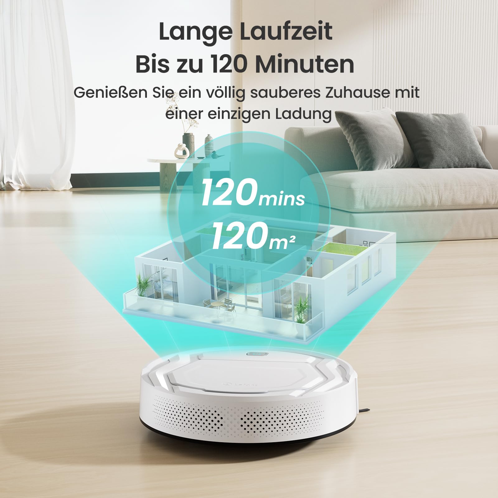 Robot odkurzający LEFANT 79 mm sterowany aplikacją, cicha praca, kompatybilny z Alexa, profesjonalna dysza ssąca, idealny do sierści zwierząt - SEO optymalizacja - obrazek 4