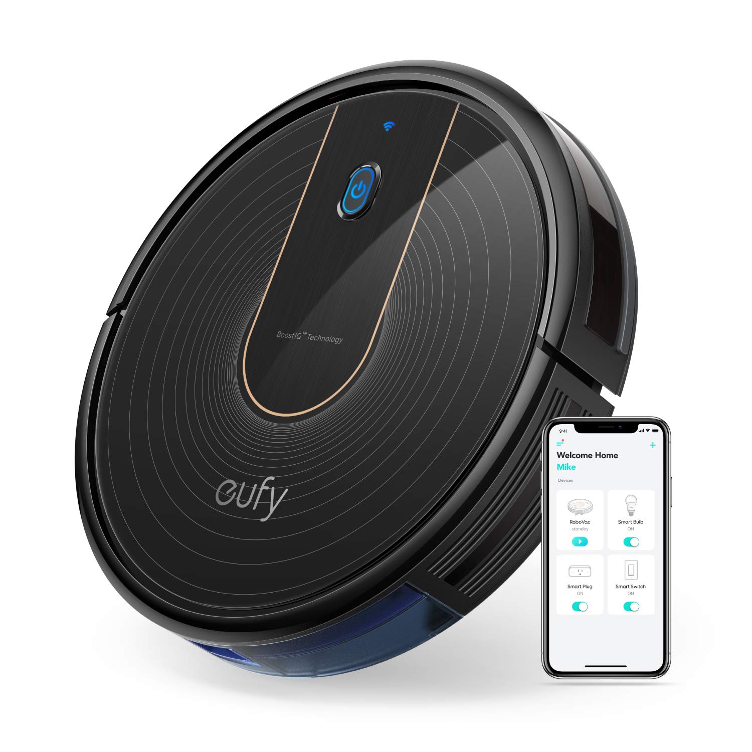 Eufy by Anker RoboVac 15C Robot Vacuum Cleaner z funkcją WLAN - Moc ssania 1300Pa, Cicha praca, Samodoładowujący się odkurzacz
