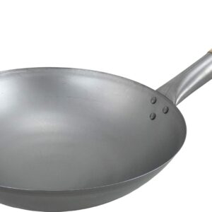 Wok ze stali węglowej 30 cm z drewnianym uchwytem - JADE TEMPLE