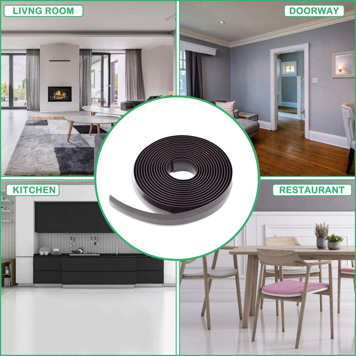 Paski graniczne magnetyczne do robotów sprzątających Neato Shark ION IQ, Eufy, Xiaomi - czarne - obrazek 4