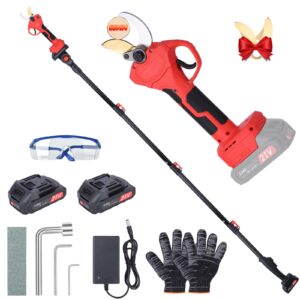 Bezprzewodowy sekator elektryczny 50 mm z drążkiem teleskopowym - Profesjonalne sekatory elektryczne do ogrodu z akumulatorem 2 x 2000 mAh