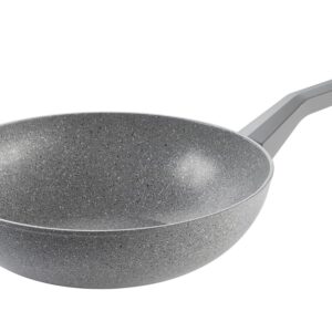 Patelnia indukcyjna KLASYCZNE MOPITA Wok Nonstick ø 28 cm - 5 warstw, miękki uchwyt, antypoślizgowy, efekt kamienia, Made in Italy