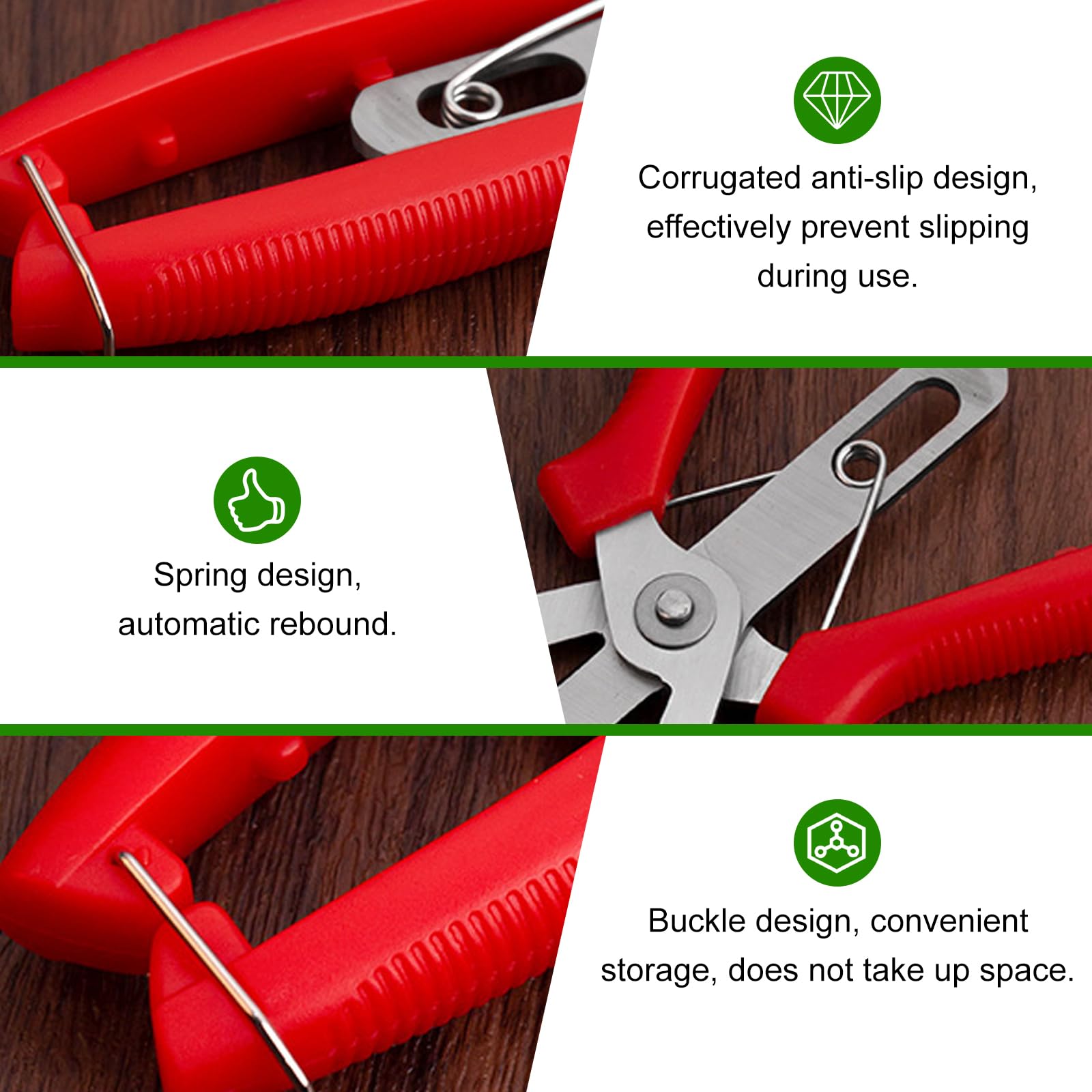 Zestaw 3 nożyc ogrodowych do przycinania róż i drzew - stal nierdzewna - obrazek 2