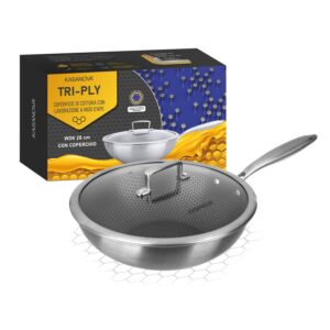 Wok trójwarstwowy 28 cm z 3-warstwową pokrywą