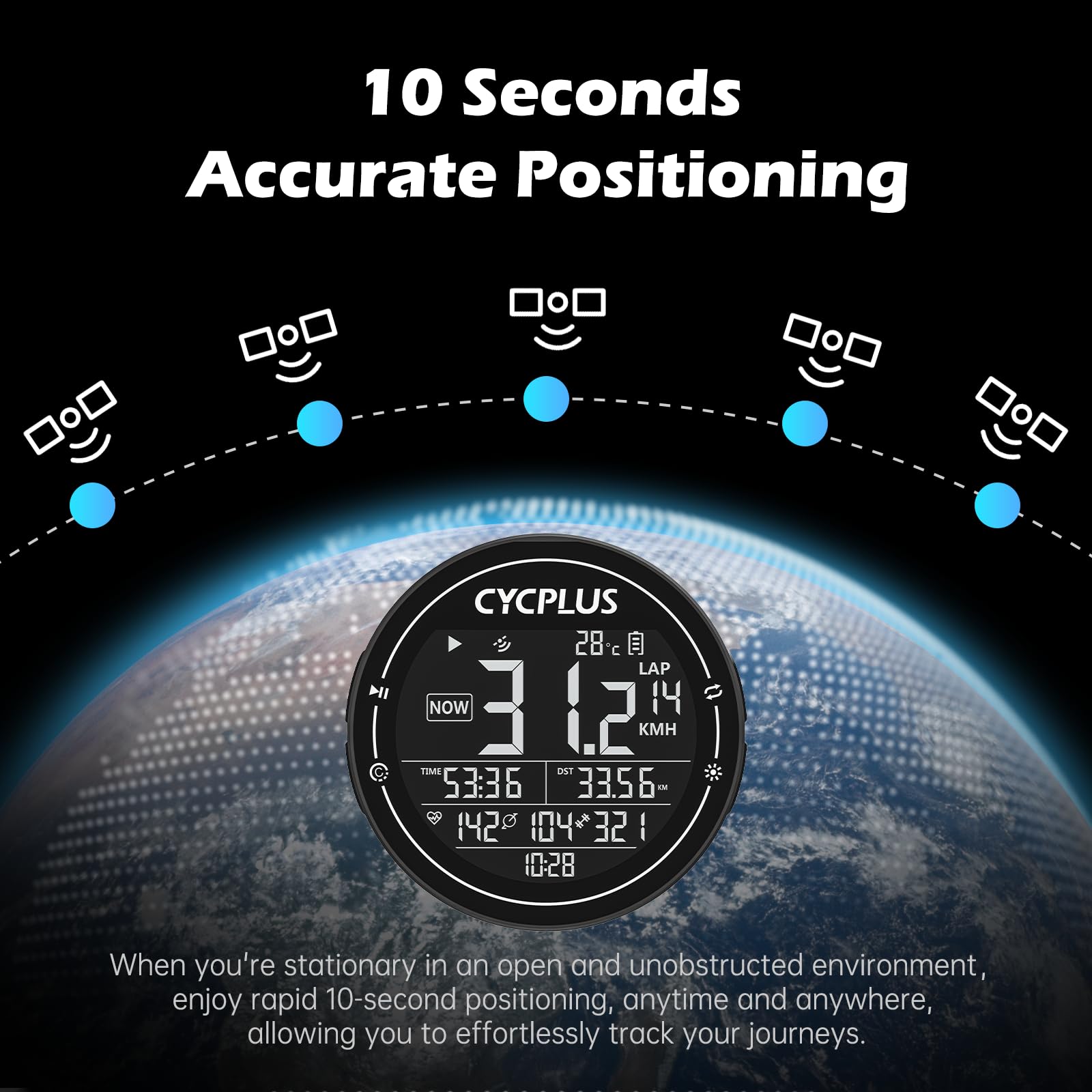 CYCPLUS Bezprzewodowy komputer rowerowy, GPS, bezprzewodowy prędkościo - obrazek 8