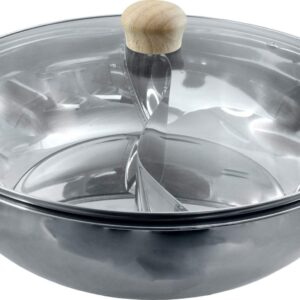 Wok Hot Pot JADE TEMPLE 17105 ze szklaną pokrywką 34 cm srebrny