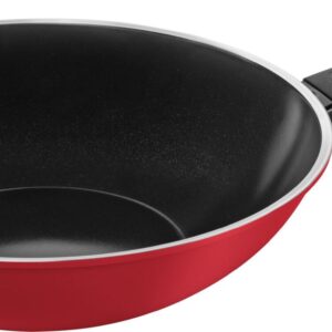 Wok BALLARINI Caprera 28 cm aluminium do indukcji, ceramiczna powłoka, czerwony