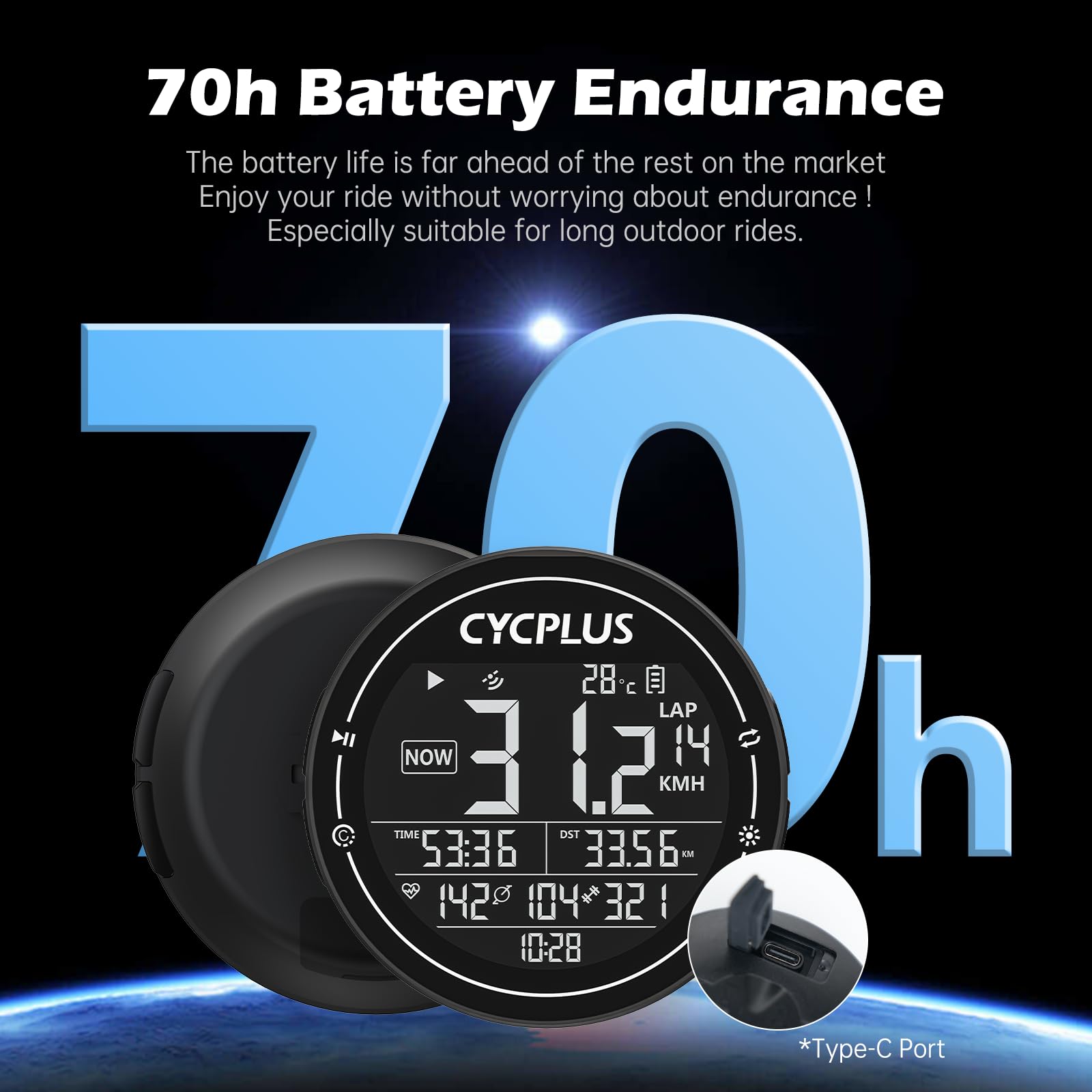 CYCPLUS Bezprzewodowy komputer rowerowy, GPS, bezprzewodowy prędkościo - obrazek 6