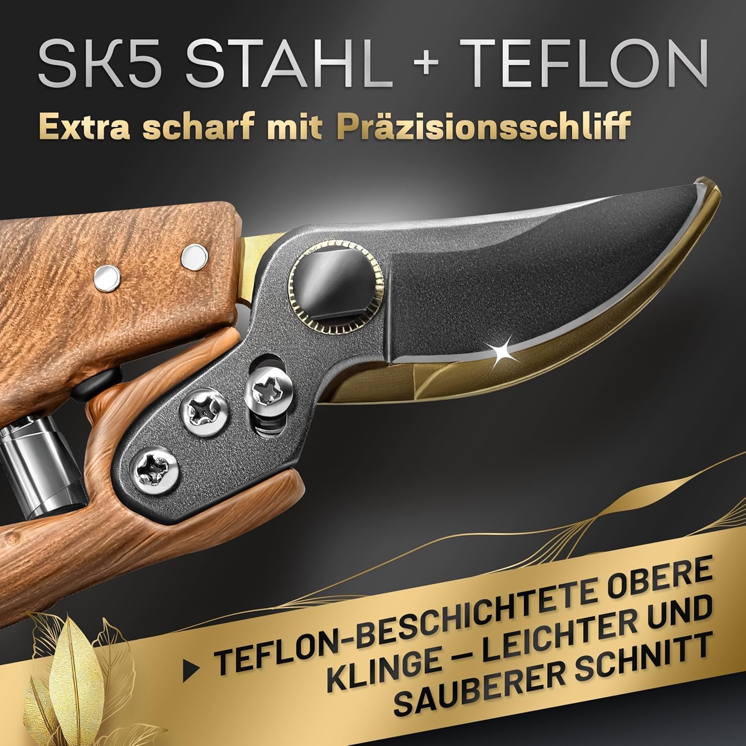 GRÜNTEK Profesjonalne nożyczki ogrodowe Premium Bypass 210 mm nożyce d - obrazek 7