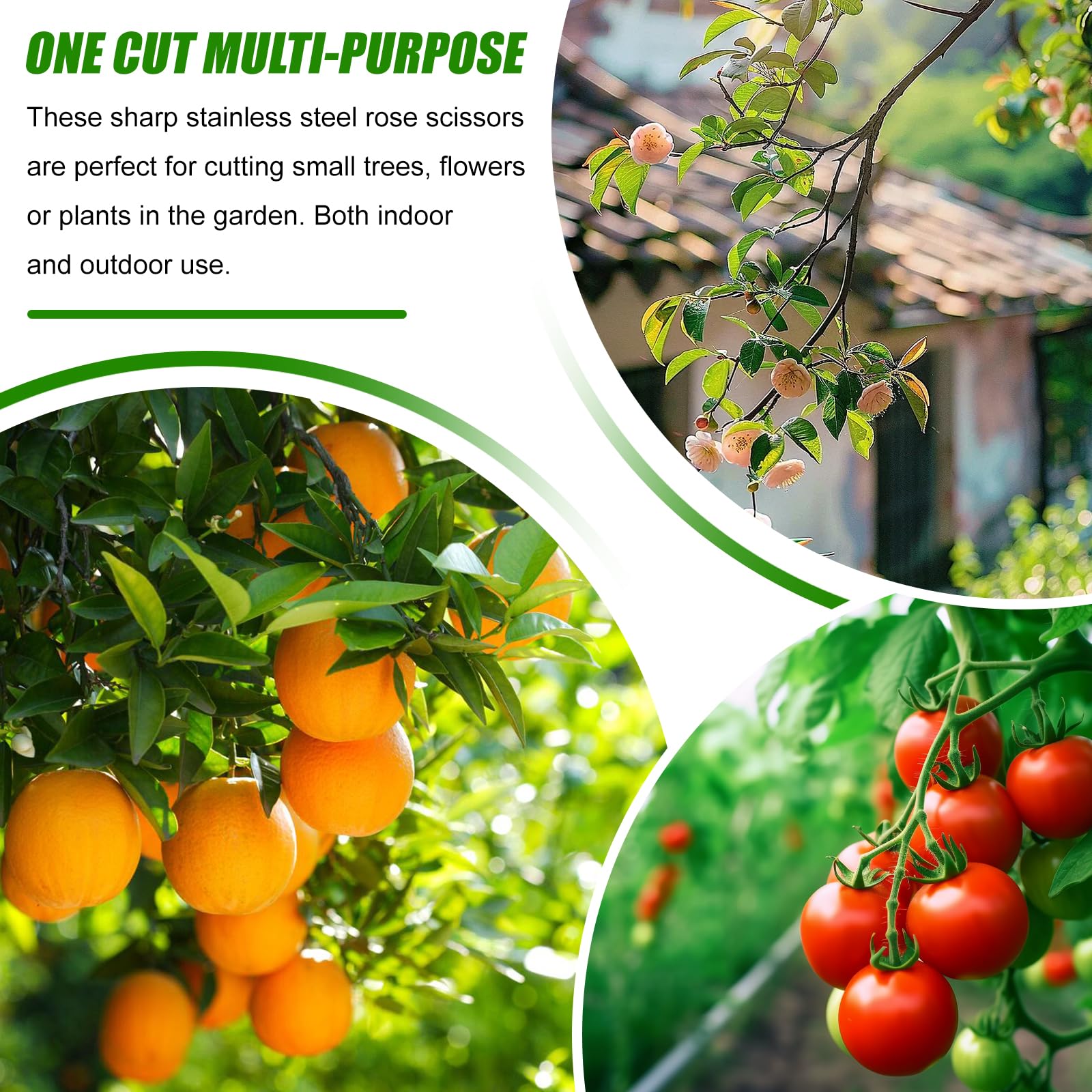 Zestaw 3 nożyc ogrodowych do przycinania róż i drzew - stal nierdzewna - obrazek 5