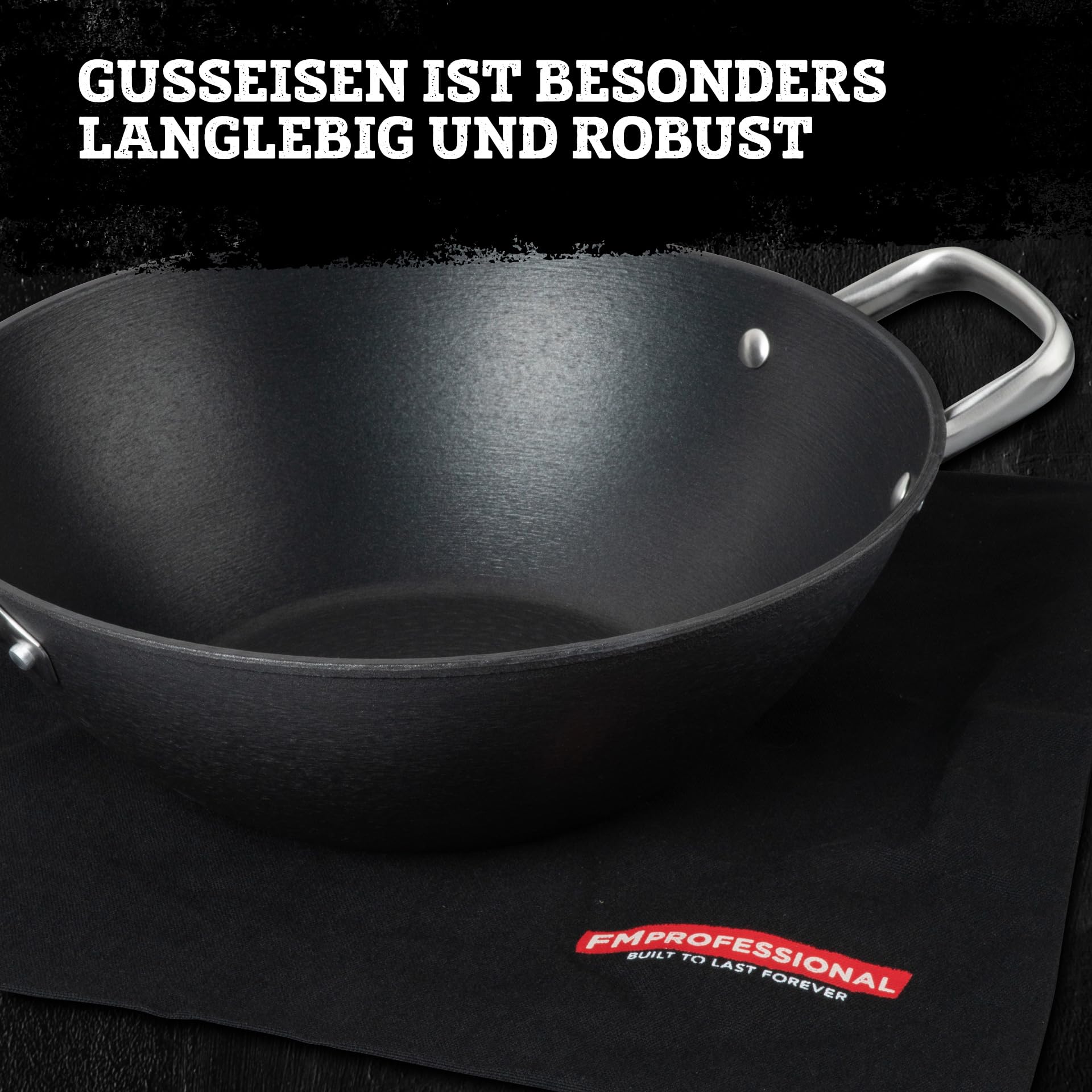 FMProfessional Force Wok z żeliwa 32 cm - patelnia wok z Optymalnej ja - obrazek 4