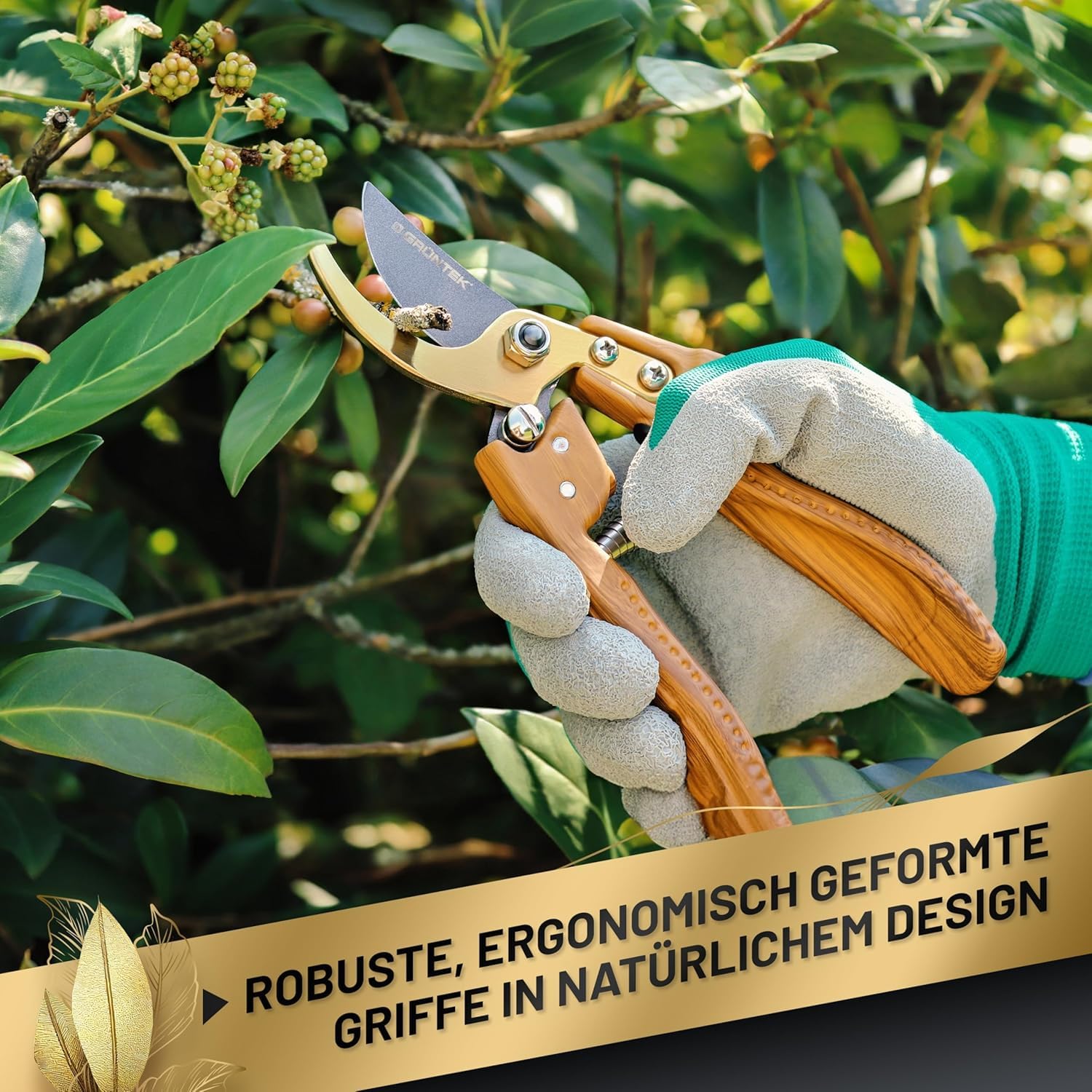 GRÜNTEK Profesjonalne nożyczki ogrodowe Premium Bypass 210 mm nożyce d - obrazek 4