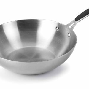 Lacor 53828 trójmetalowy wok, srebrny