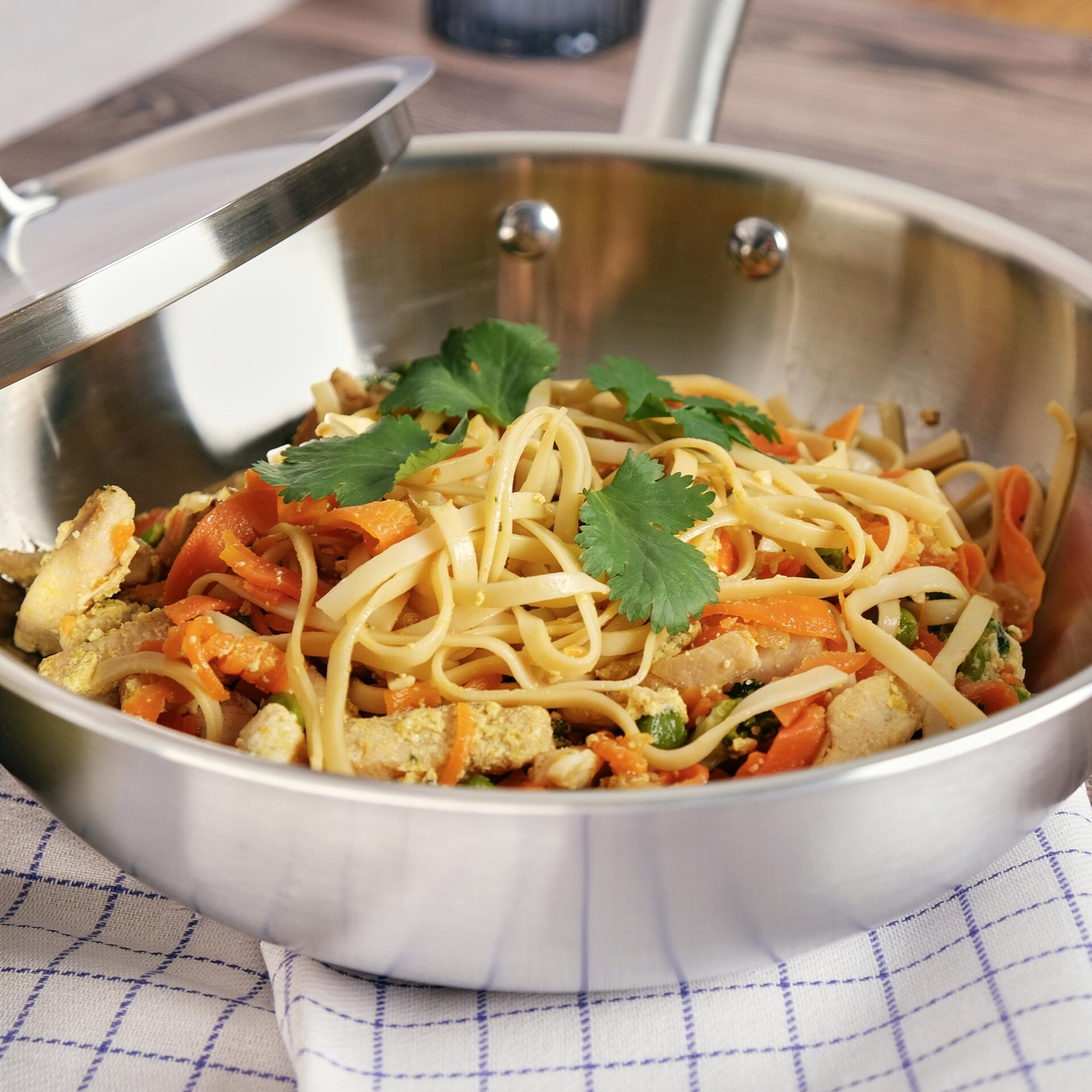 KAMBERG - Wok Ø24 cm ze stali nierdzewnej 18/10 Triply - bez PFAS - Po - obrazek 3