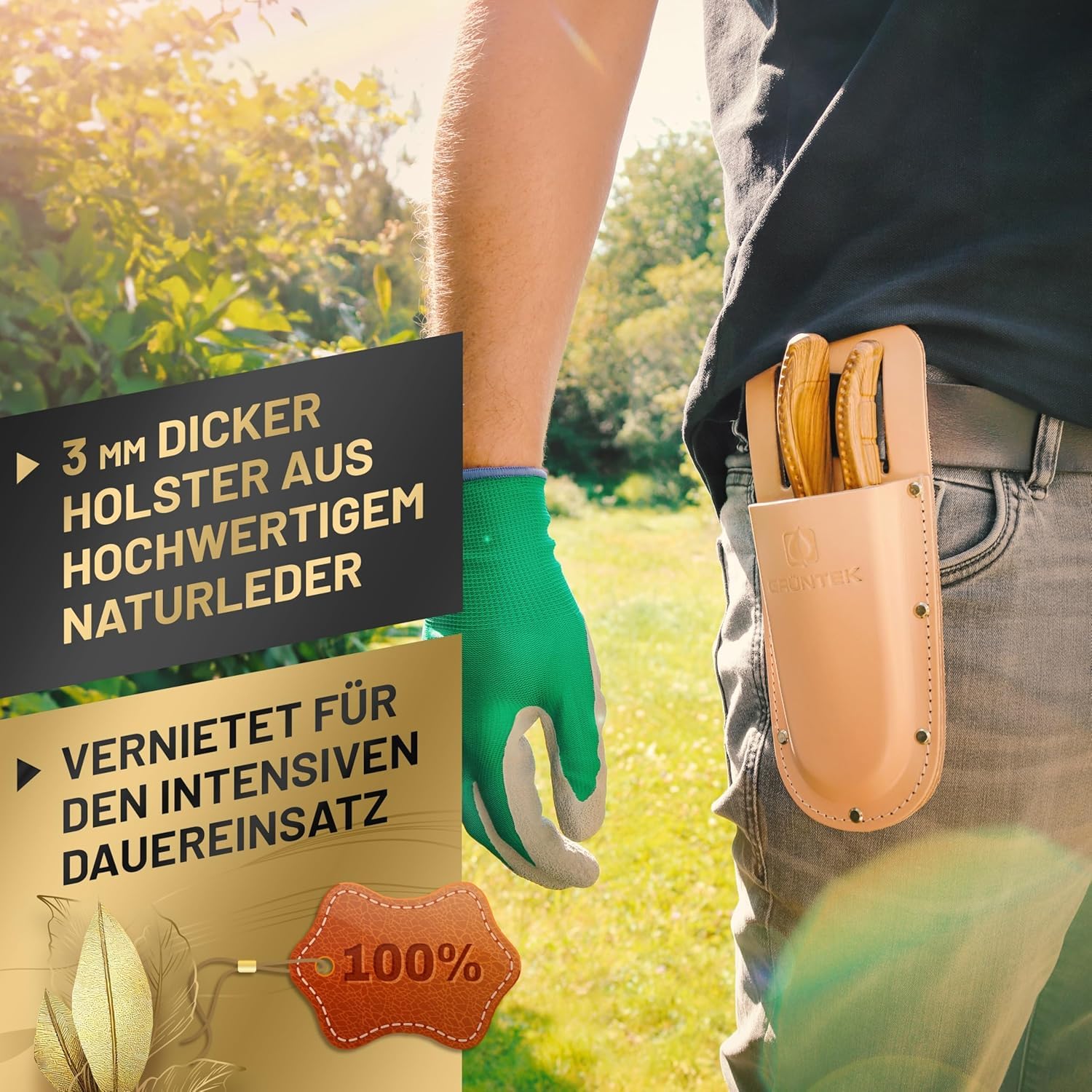 GRÜNTEK Profesjonalne nożyczki ogrodowe Premium Bypass 210 mm nożyce d - obrazek 3