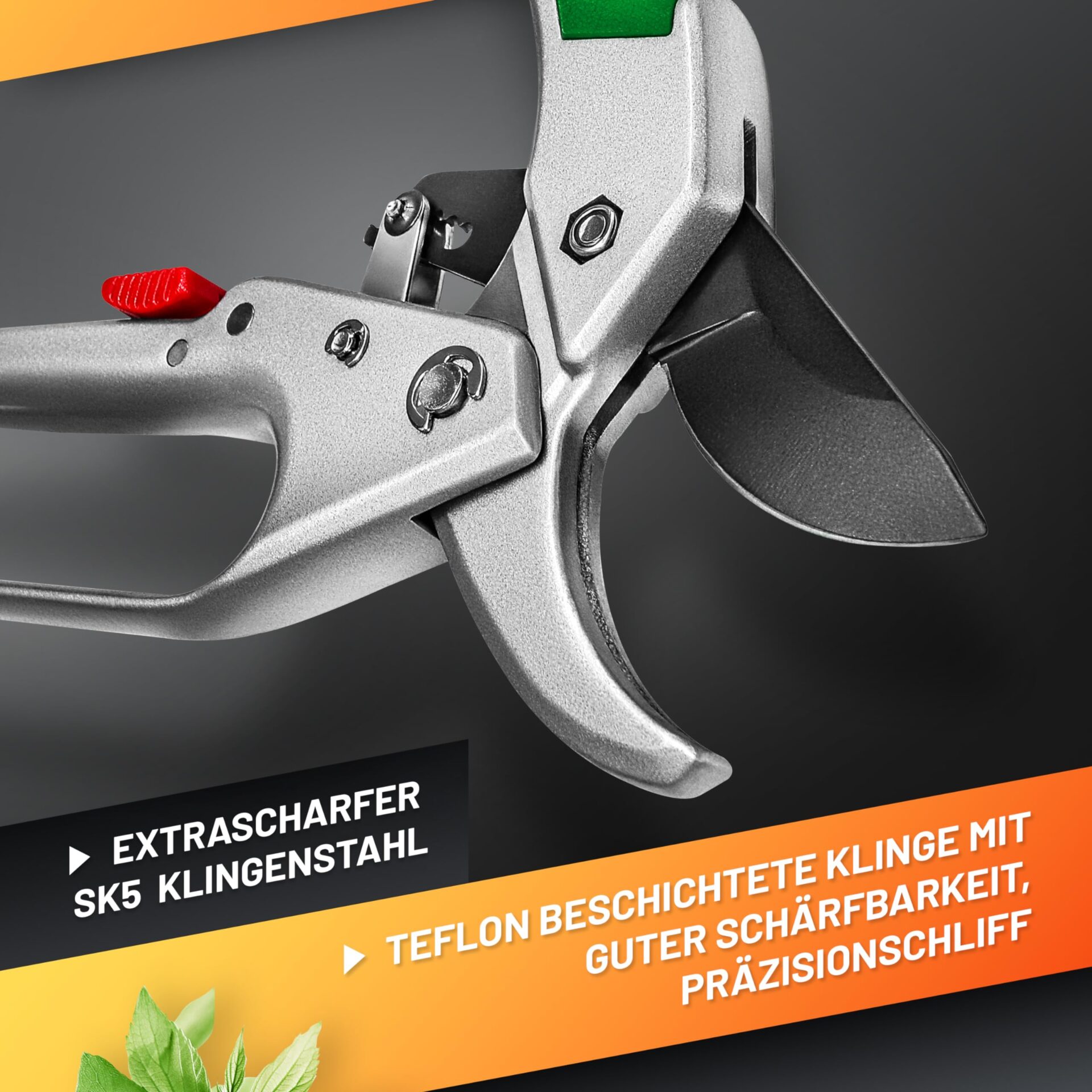 GRÜNTEK Condor Sekatory z grzechotką, 200 mm, ostrze SK5, cięcie 20 mm - obrazek 6