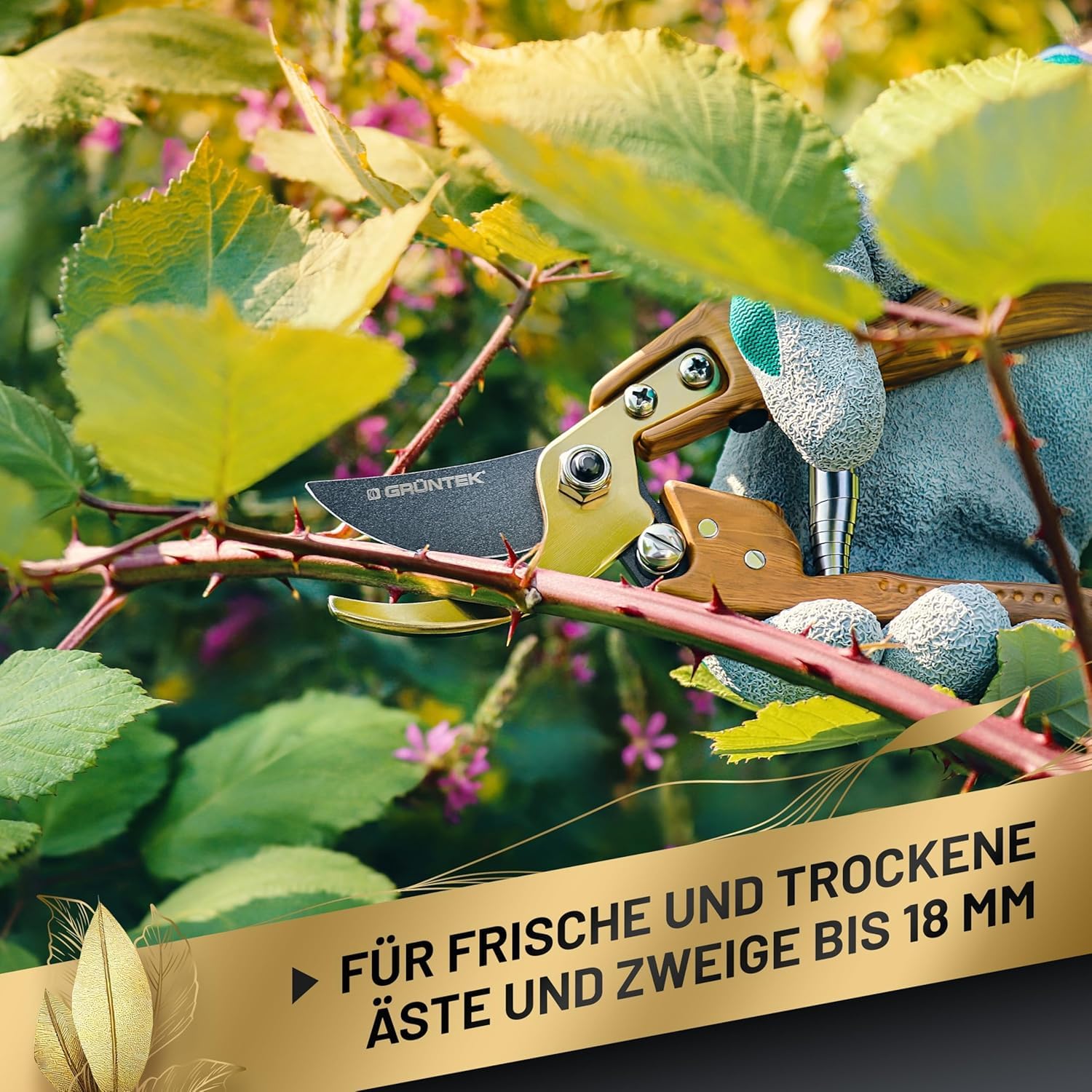 GRÜNTEK Profesjonalne nożyczki ogrodowe Premium Bypass 210 mm nożyce d - obrazek 5
