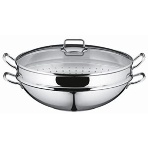 WMF Party wok 4-częściowy zestaw do gotowania na wok z pokrywką, 36 cm