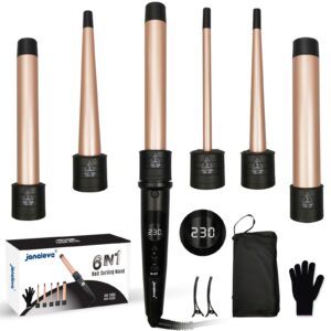 Lokówka do włosów 9-32 mm z różnymi końcówkami – janelove 6 w 1, złota