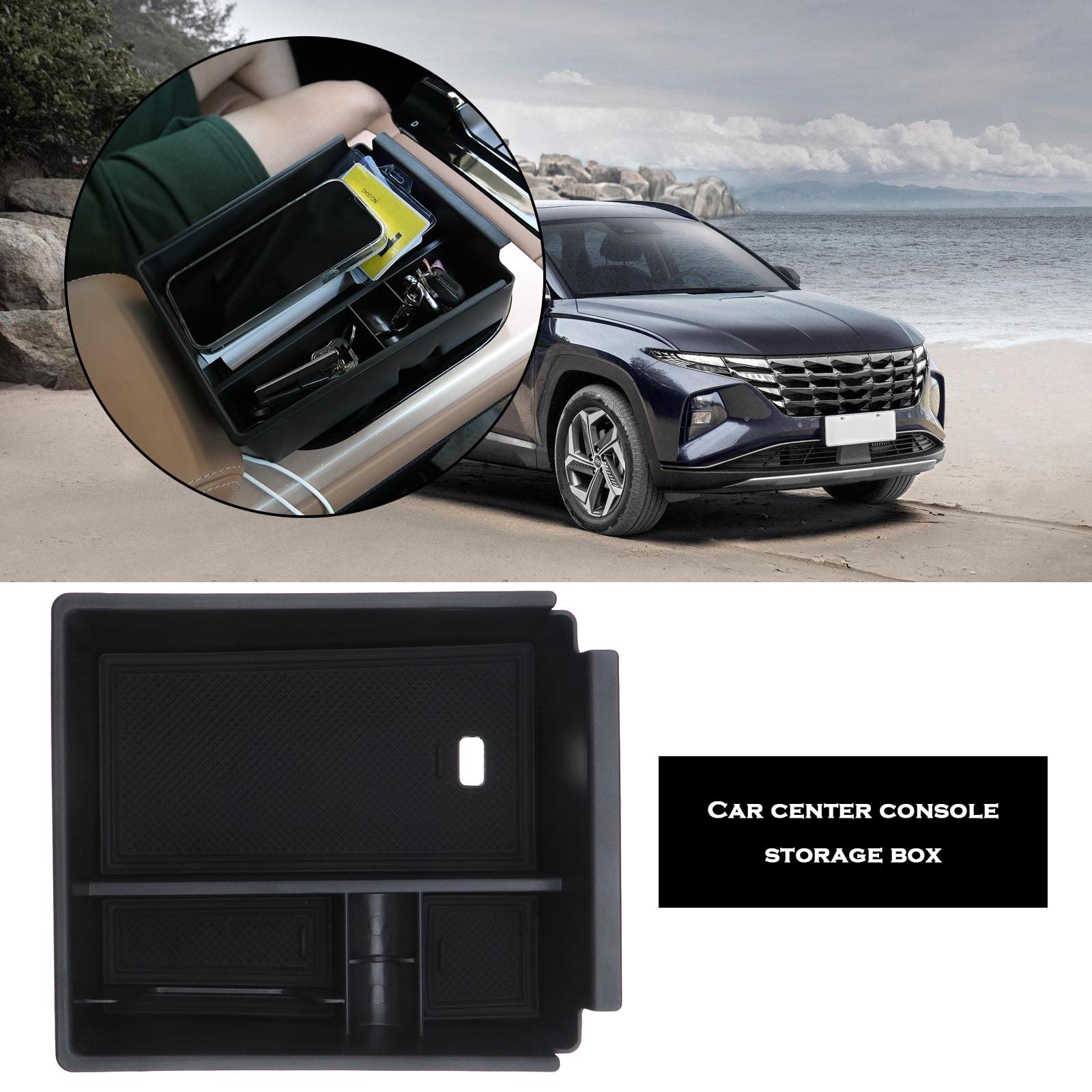 Podłokietnik samochodowy do Hyundai Tucson NX4/Hybrid 2021-2022 - EMSea, 3 gumowe maty - obrazek 7