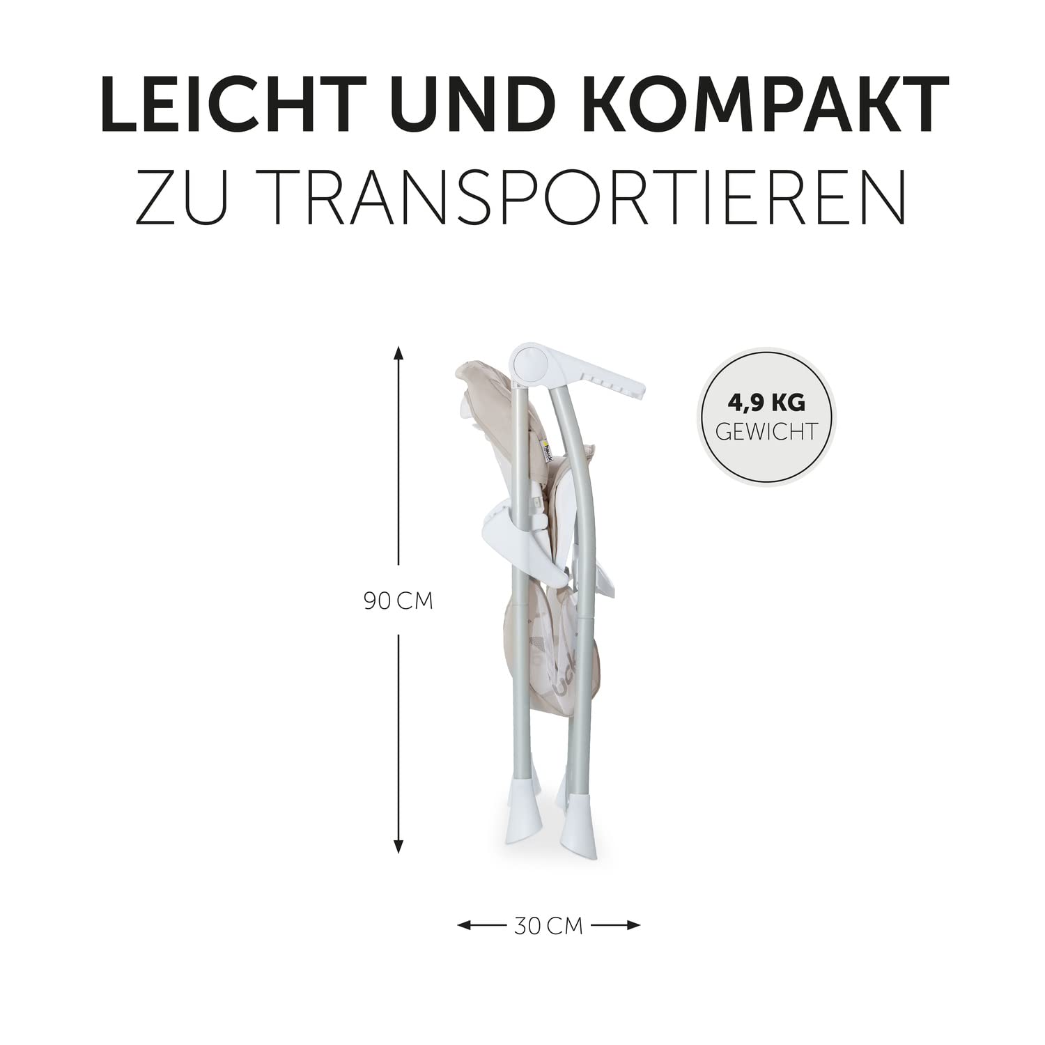 Hauck Sit N Fold – Krzesełko do Karmienia z Regulowanym Oparciem i Składane - obrazek 5